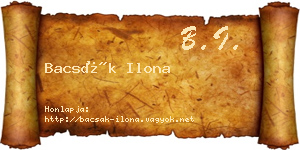Bacsák Ilona névjegykártya
