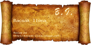 Bacsák Ilona névjegykártya
