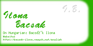 ilona bacsak business card